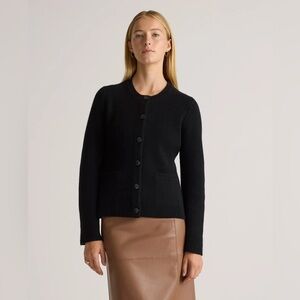 Quince | Mongolian Cashmere Structured Cardigan | Black | Medium